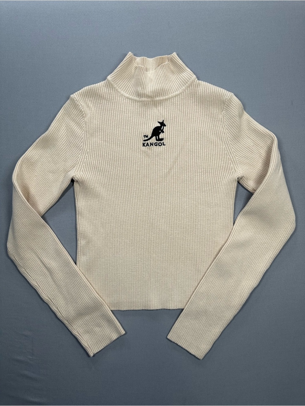 Kangol x H&M Ribbed Mockneck Sweater, Cropped - Womens Small (fits XS)